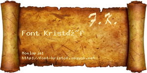 Font Kristóf névjegykártya